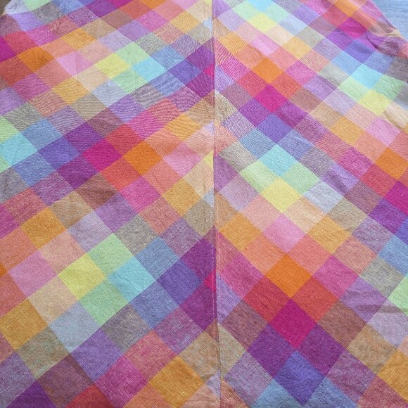 Lands' End Women’s Linen Dress‎ Plaid Multicolor Pocket Relaxed Fit XL Tall - Picture 7 of 13